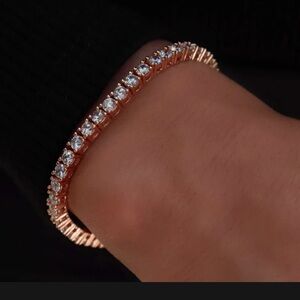 Sterling silver tennis braclet 7” in rose gold